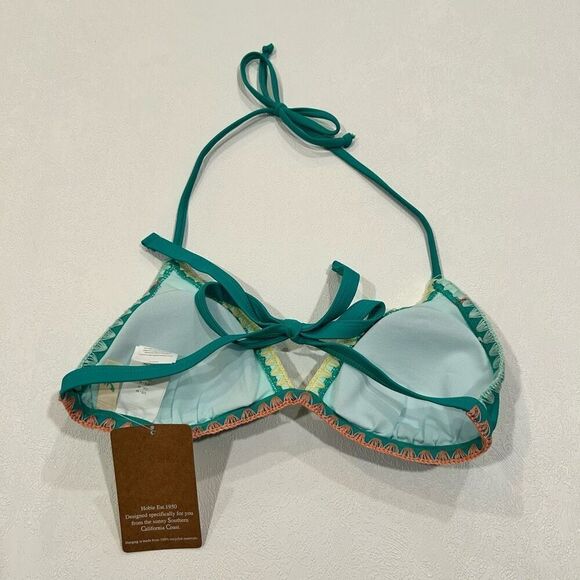 Hobie Triangle Bikini Top | Teal Southwest Stitching | NWT | Size M - Picture 2 of 3